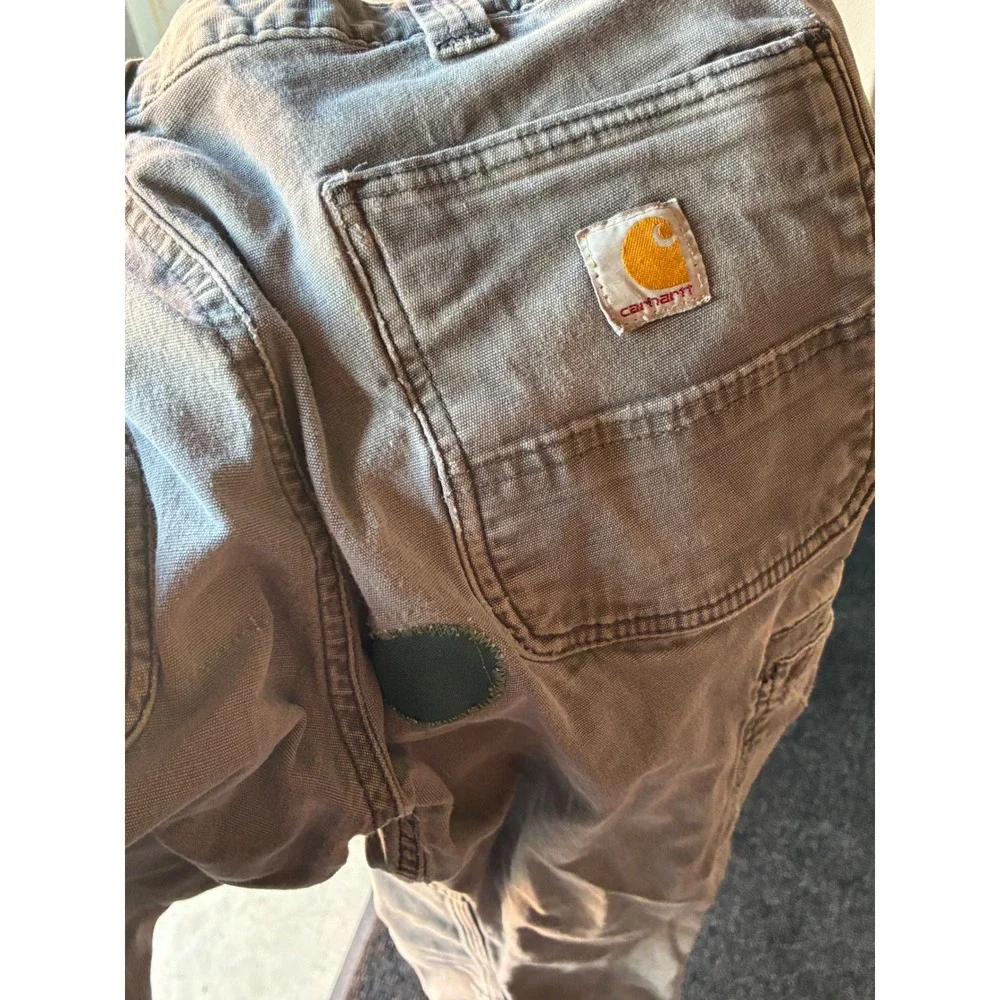 Carhartt Mens Relaxed Fit Utility Work Pants Grey 102802-029 36x34 Jogger Cuff